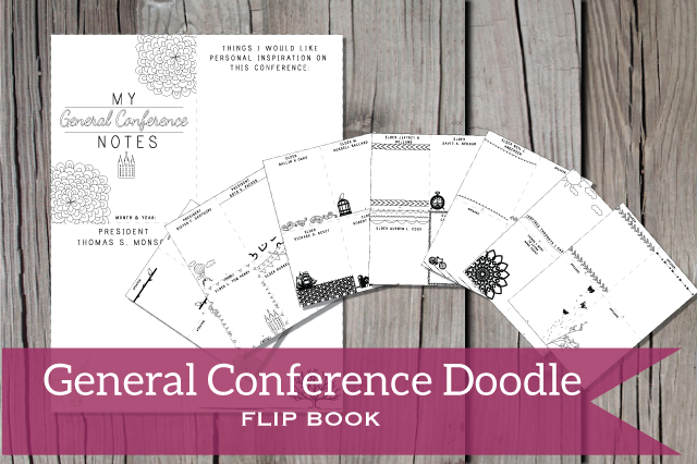 Fun way to take notes for General Conference! There is a page for every Apostle with doodles and pictures you can color as you listen and take notes.