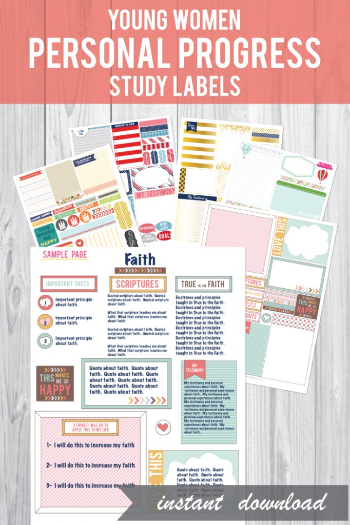 These LDS young women personal progress study labels will really help your young women have fun studying each PP experience! They will LOVE these and keep a really creative and fun record too!